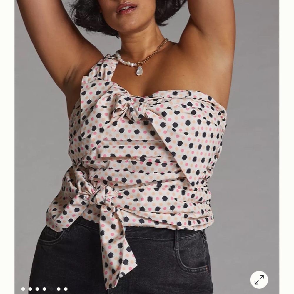 Anthropologie Maeve Bow-Tie One-Shoulder Tank